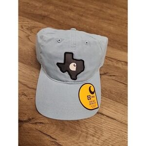 Carhartt Hat Men's Blue Canvas Texas Patch Wicking  OSFM Adjustable Dad Cap NWT